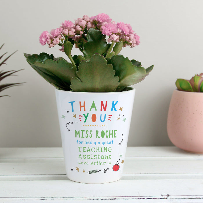 Personalised Thank You Teacher Plant Pot Gift