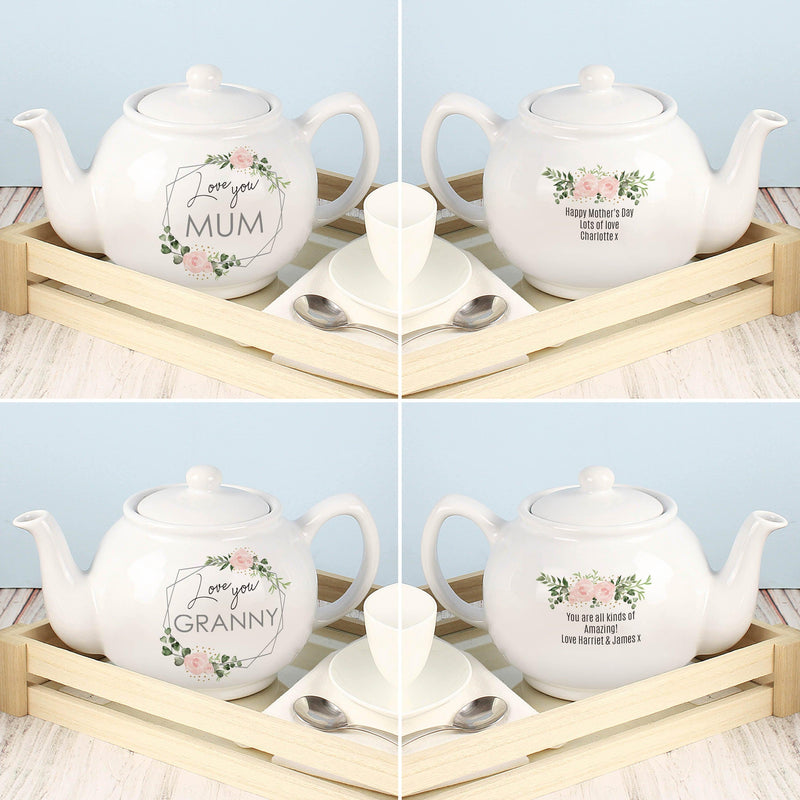 Personalised Abstract Rose Teapot
