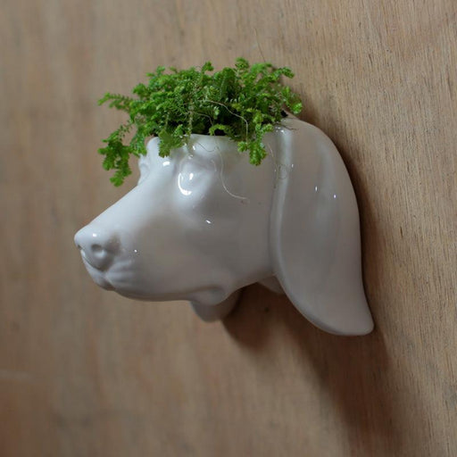Ceramic Dog Head Garden Wall Planter