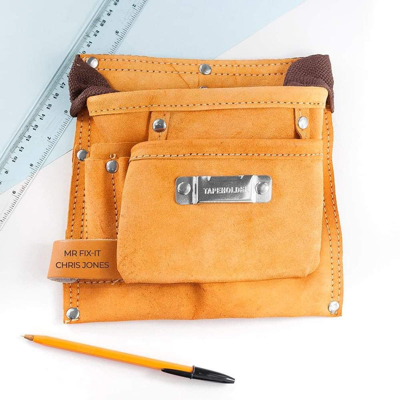 Personalised 6-Pocket Leather Tool Belt - Myhappymoments.co.uk