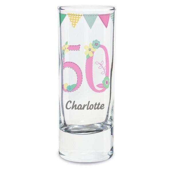 Personalised Birthday Age Female Shot Glass - Myhappymoments.co.uk