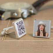 Secret Message QR & Photo Cufflinks