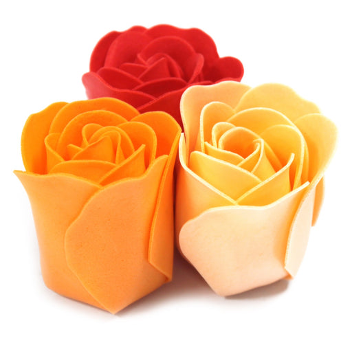 Set of 9 Soap Flower Box - Peach Roses - Myhappymoments.co.uk
