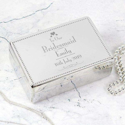 Personalised Wedding Bridesmaid Jewellery Box - Myhappymoments.co.uk