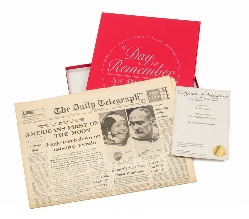 Original Newspaper From A Date Of Your Choice & Gift Box - Myhappymoments.co.uk