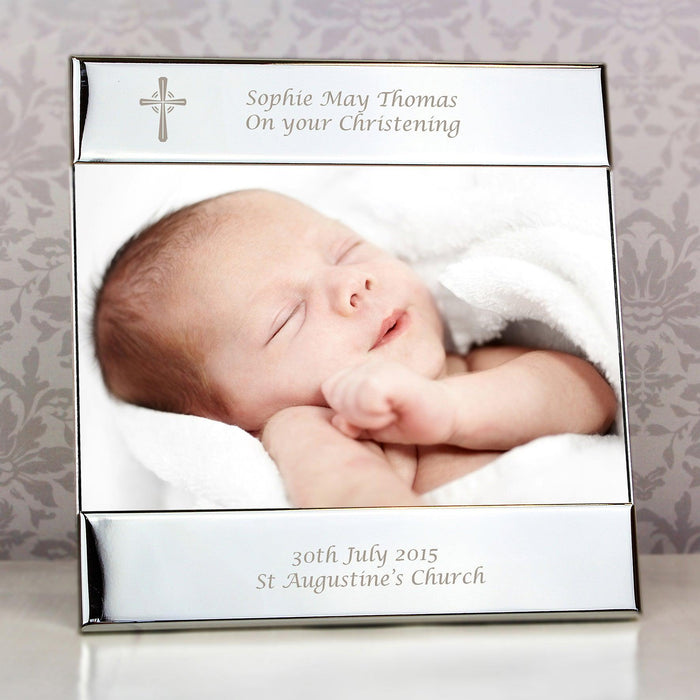 Personalised Silver Cross Square 6x4 Photo Frame - Holy Communion