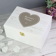 Personalised Rustic Heart White Wooden Keepsake Box - Myhappymoments.co.uk