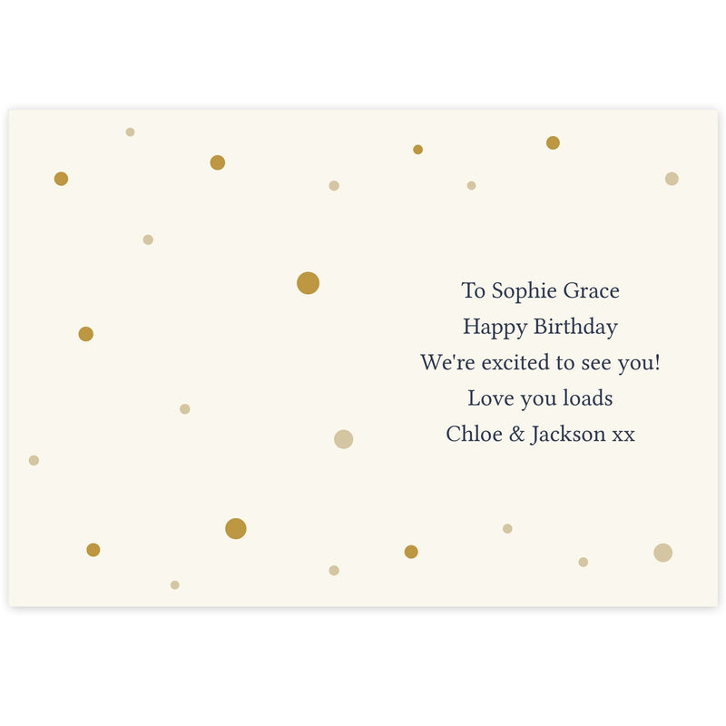 Personalised Gold Champagne Flutes Card