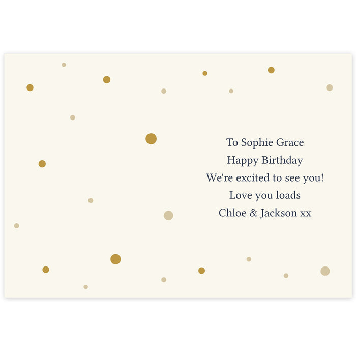 Personalised Gold Champagne Flutes Card
