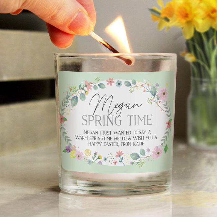 Personalised Spring Time Jar Candle