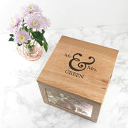 Personalised Wedding Oak Photo Keepsake Box - Myhappymoments.co.uk