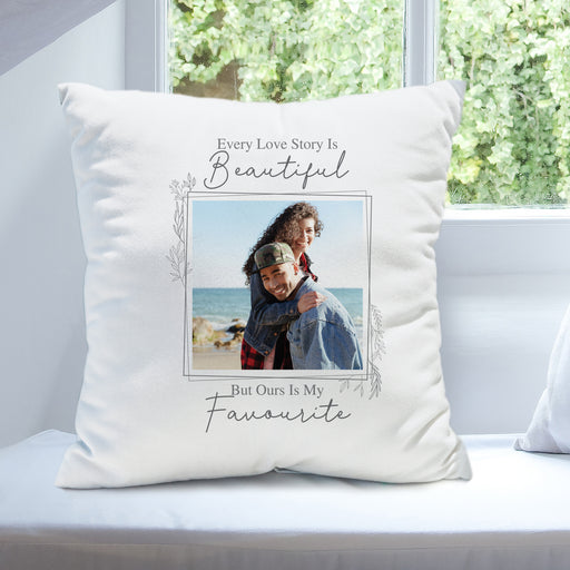Personalised Love Story Photo Upload Cushion | Romantic Gift 