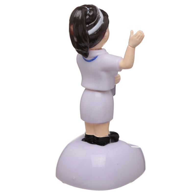 Solar Powered Nodding Nurse Dashboard Toy - Myhappymoments.co.uk