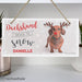 Personalised Rachael Hale Christmas Dachshund Through the Snow Wooden Sign - Myhappymoments.co.uk
