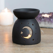 Black Mystical Moon Cut Out Oil & Wax Melt Burner
