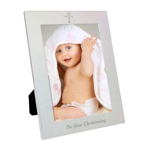 Silver 5x7 Christening Photo Frame - Myhappymoments.co.uk