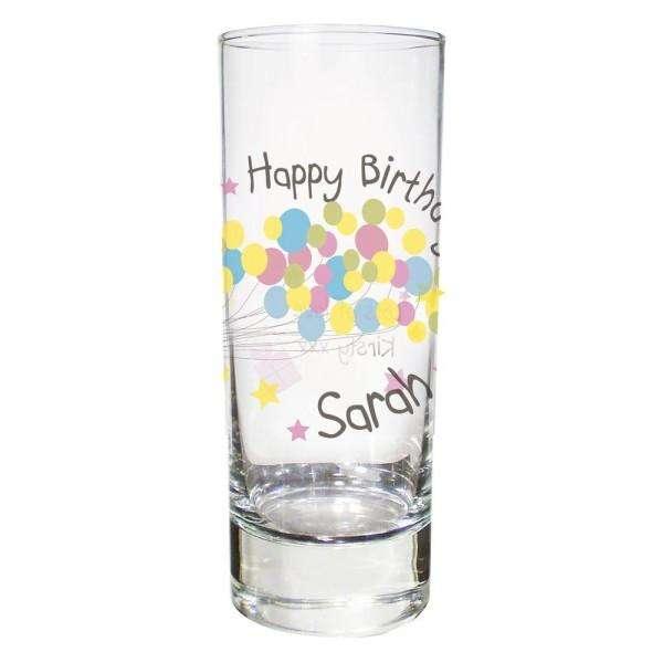 Personalised Birthday Balloon Shot Glass - Myhappymoments.co.uk
