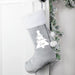 Personalised Christmas Tree Luxury Silver Grey Christmas Stocking