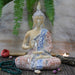 Thai Buddha Protection Ornament - Terracotta & Sky Blue 26 cm
