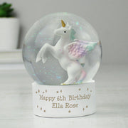 Personalised Unicorn Snow Globe - Any Message