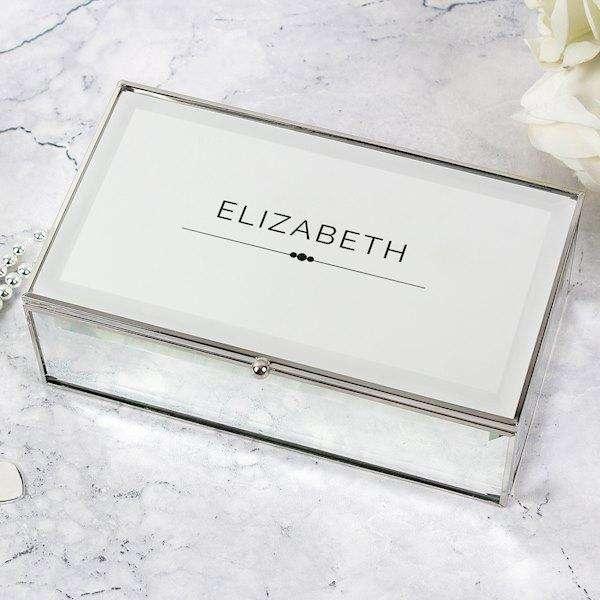 Personalised Classic Mirrored Jewellery Box