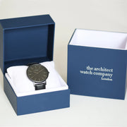 Handwriting Engraving Men's Minimalist Watch With Jet Black Strap