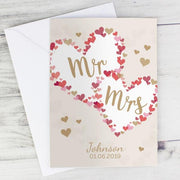 Personalised Mr & Mrs Confetti Hearts Card - Myhappymoments.co.uk