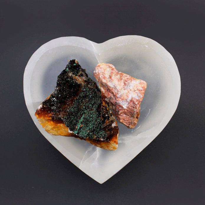Selenite Heart Bowl - Multiple sizes