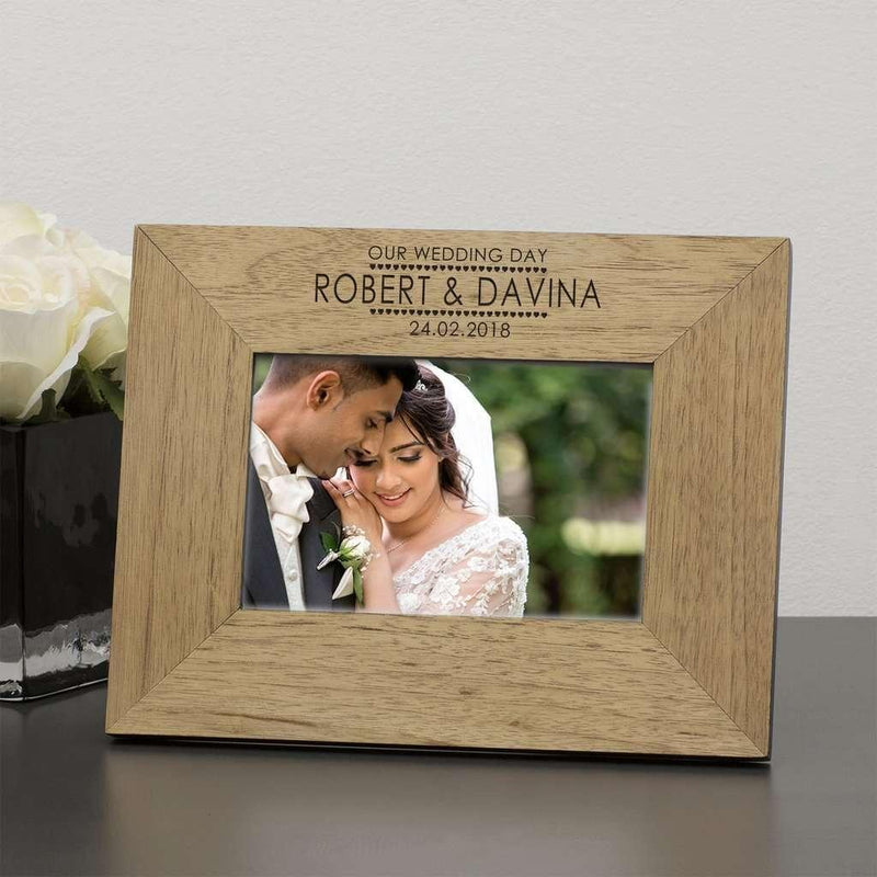 Personalised OUR WEDDING DAY Photo Frame - Myhappymoments.co.uk