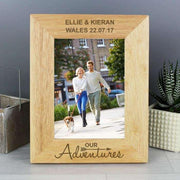 Personalised Our Adventure 6x4 Wooden Photo Frame - Myhappymoments.co.uk