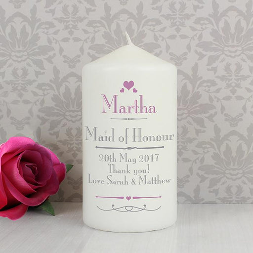 Personalised Maid Of Honour Candle - Myhappymoments.co.uk