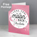 Personalised Love You To The Moon & Back Pink Card