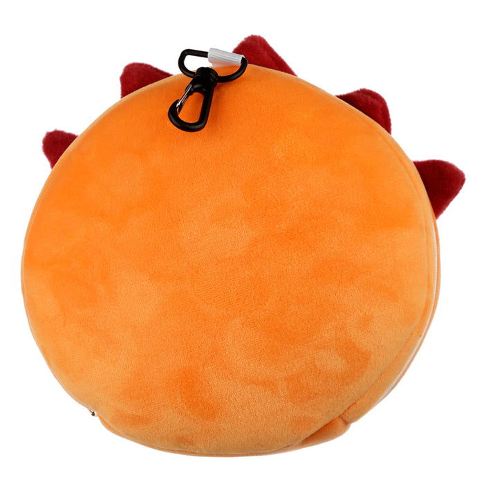 Relaxeazzz Orange Monster Round Plush Travel Pillow & Eye Mask