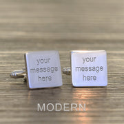 Personalised Custom Square Cufflinks - Any Message