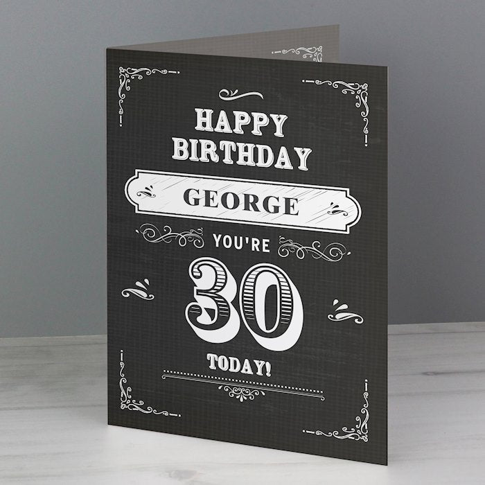 Personalised Vintage Typography Age Birthday Card from Pukkagifts.uk
