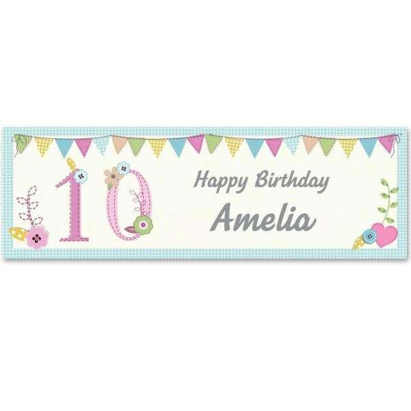 Personalised Birthday Age Female Banner - Myhappymoments.co.uk