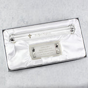 Personalised Baptism Silver Plated Certificate Holder With Stand