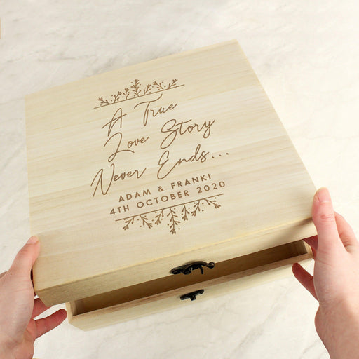 Personalised A True Love Story Never Ends Keepsake Box