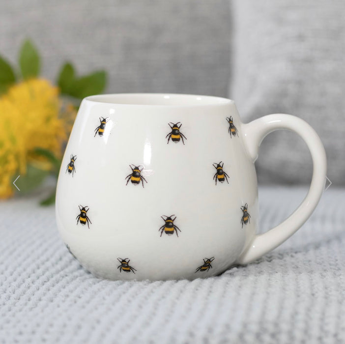 Bee Print Rounded Mug - Bee Lover Gift
