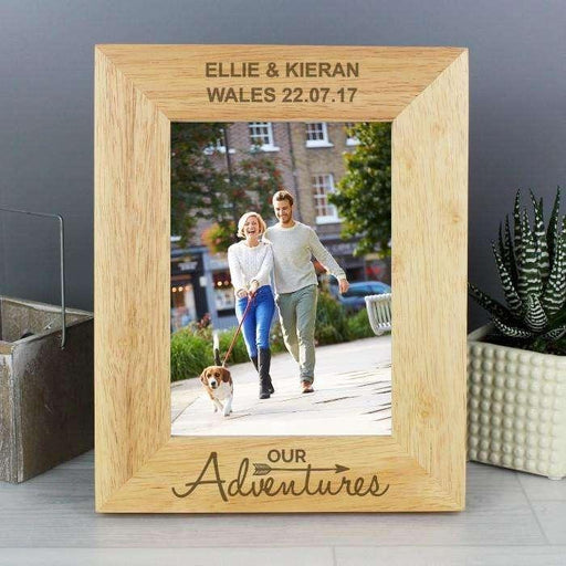 Personalised Our Adventure 5x7 Wooden Photo Frame - Myhappymoments.co.uk