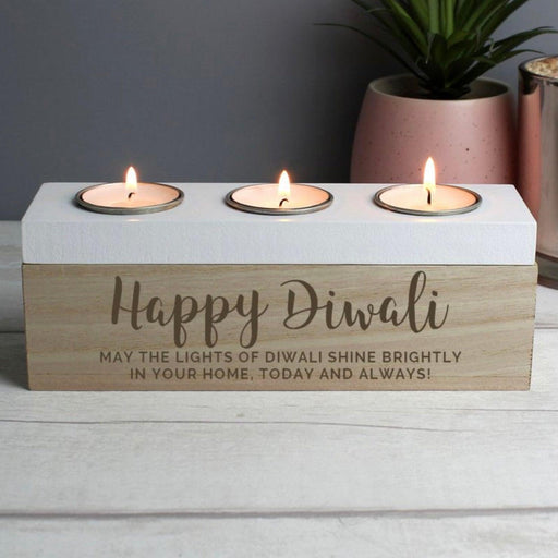 Personalised Diwali Triple Tea Light Box
