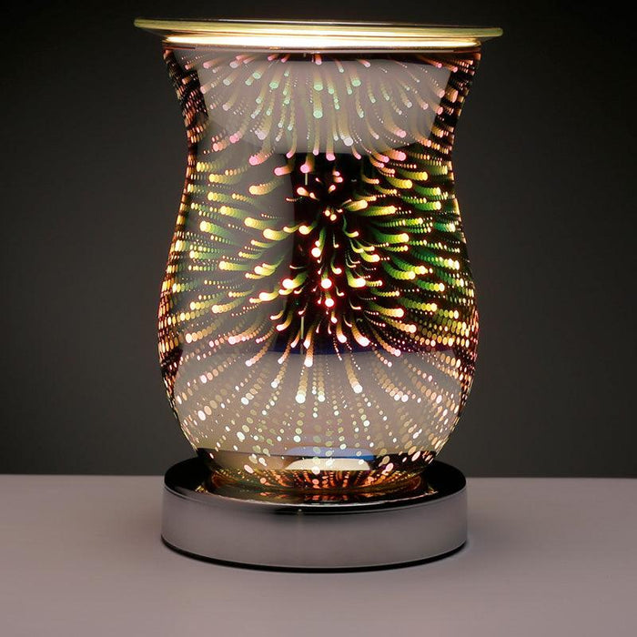 Fluted Star Burst Electric Touch Operated Aroma Warmer Lamp for Wax Melts