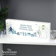 Personalised The Snowman and the Snowdog Christmas Wooden Block Sign