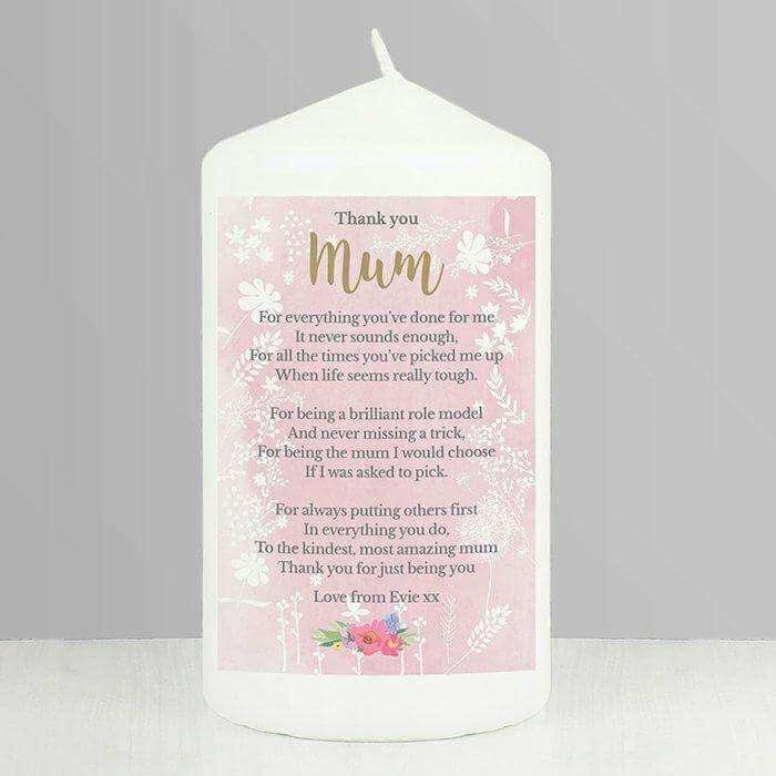 Personalised Floral Watercolour Candle - Myhappymoments.co.uk