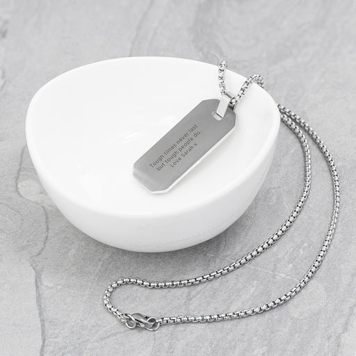 Personalised Silver Men's Dog Tag Necklace