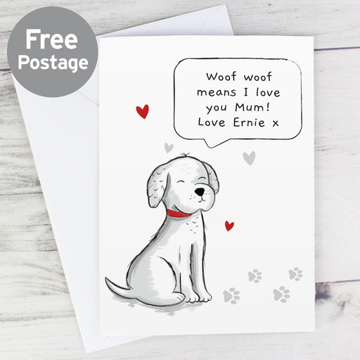 Personalised Dog Speech Bubble Card