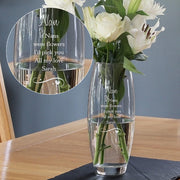 Engraved Glass Vase - Swirls & Hearts Design