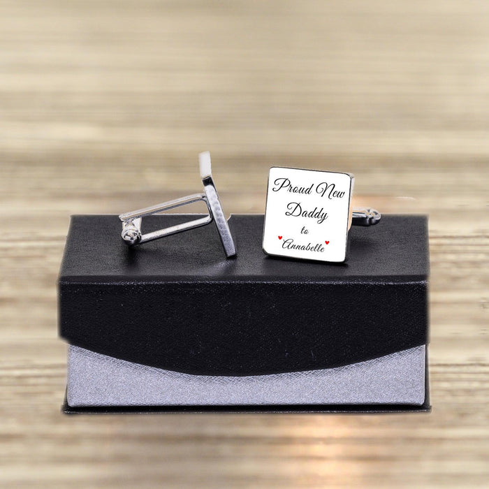 Personalised Proud New Daddy Cufflinks