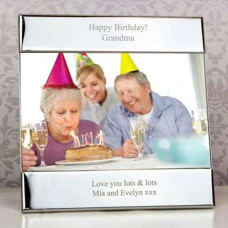 Personalised Any Message Silver Square Photo Frame 6x4 - Myhappymoments.co.uk