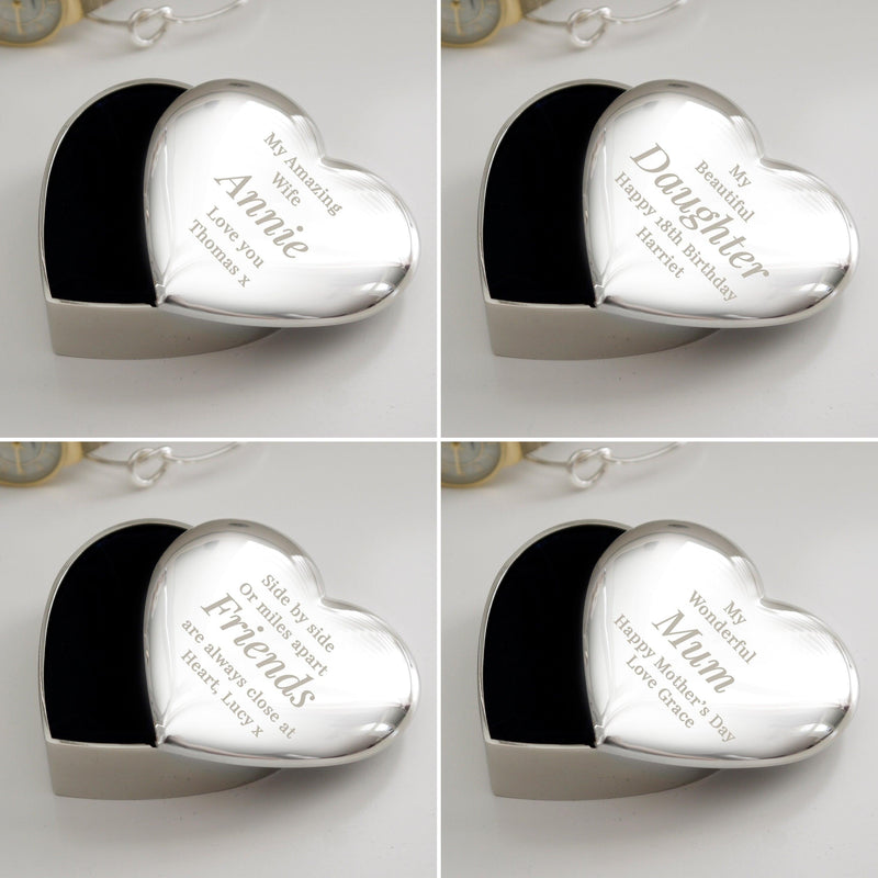 Personalised Free Text Heart Trinket Box